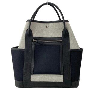 HERMES Garden Party Pocket Vertical - White Black Toile H Toile Military W